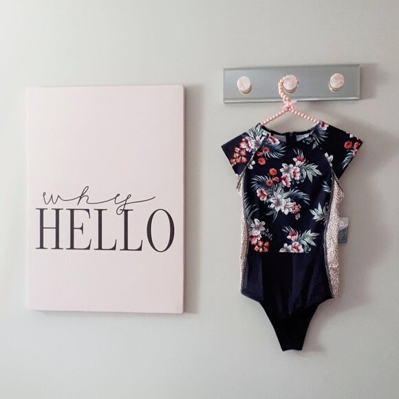 NWT Eidon mixed print floral, animal print cap sleeve paddle suit, XS - Picture 7 of 8